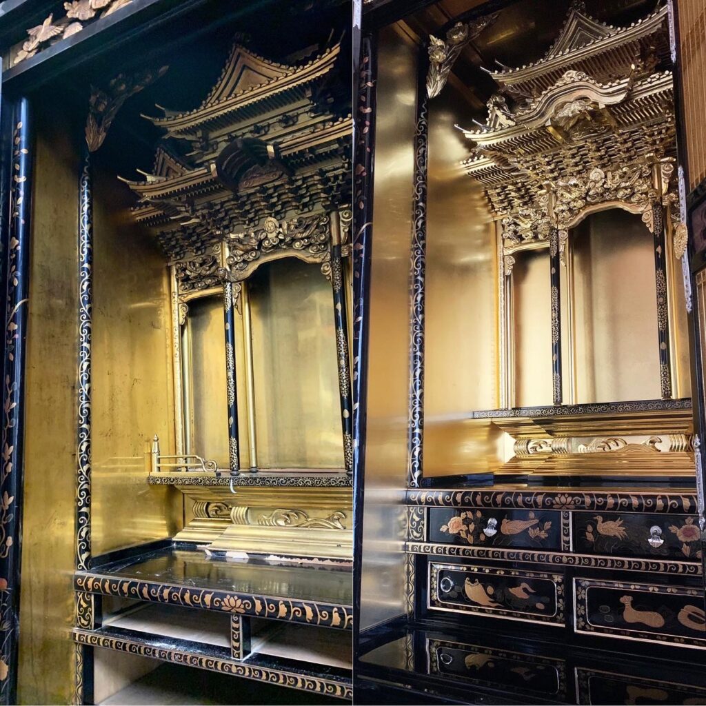 仏壇修復のBeforeafter。